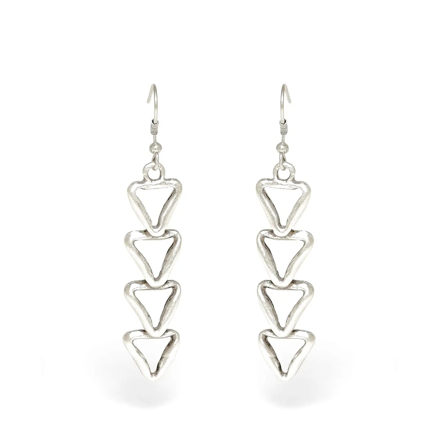 Small Drop Heart Pewter Earring
