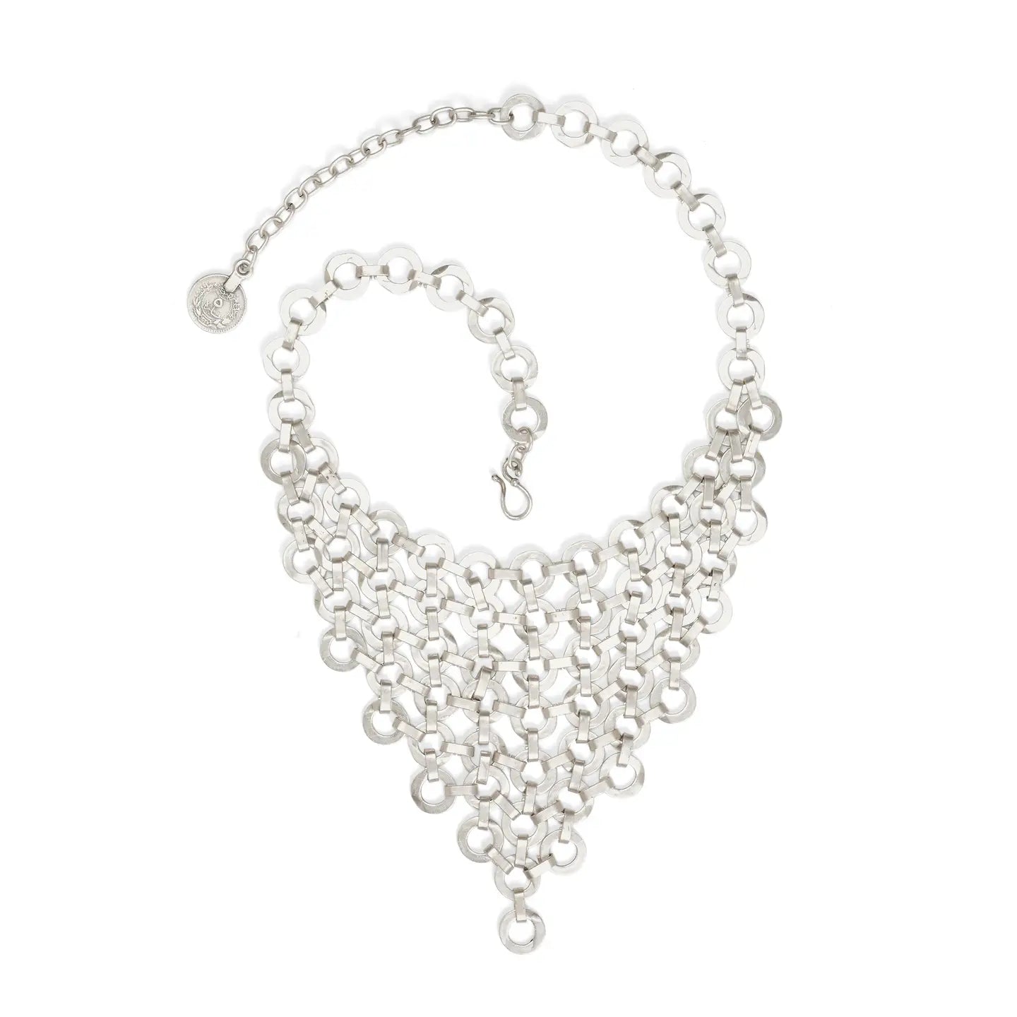 V-Round Pewter Necklace