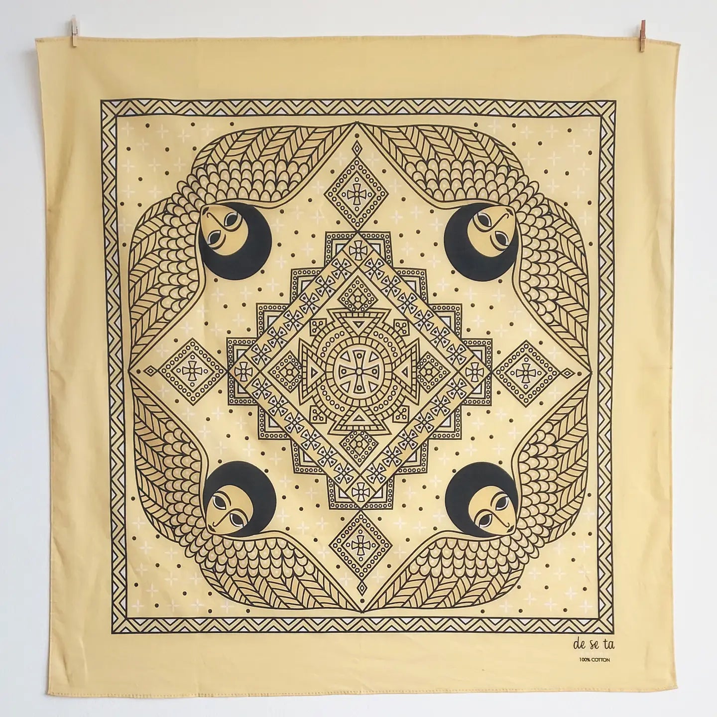 Mystical Afro Angels Ethiopian-Inspired Bandana - Lemon Yellow
