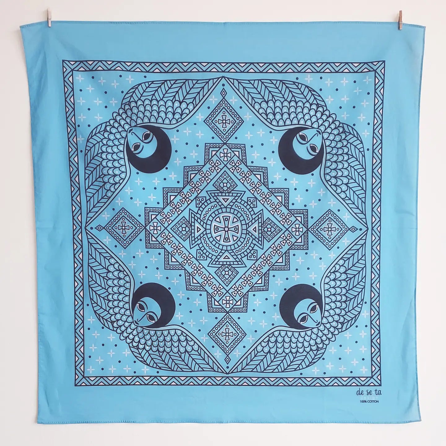 Mystical Afro Angels Ethiopian-Inspired Bandana -Summer Blue