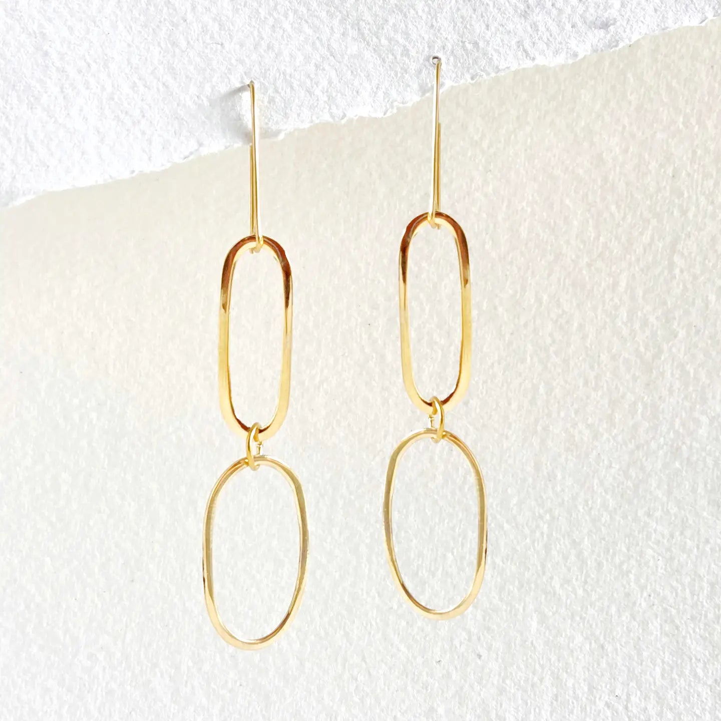 Brass Small Light Oval Earrings