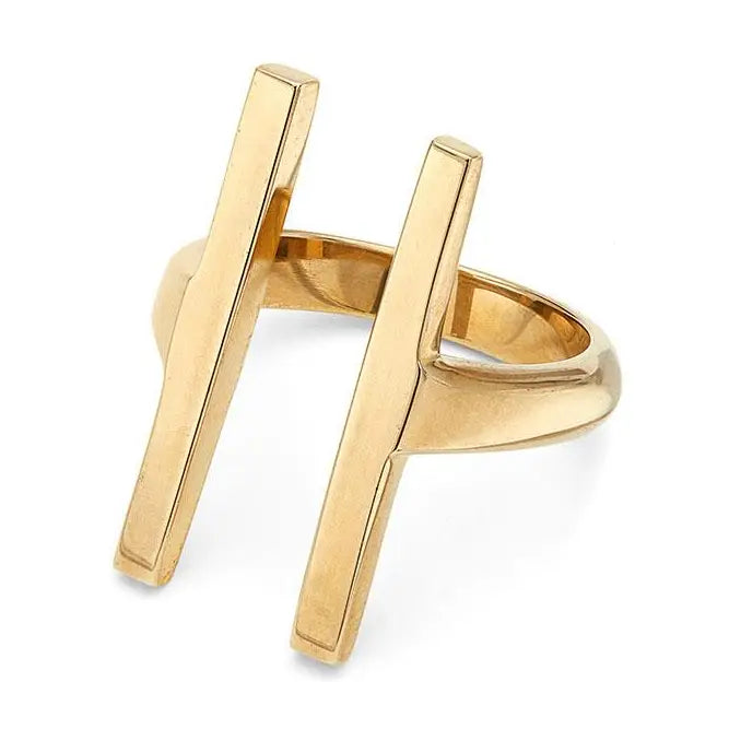 Double Bar Brass Ring
