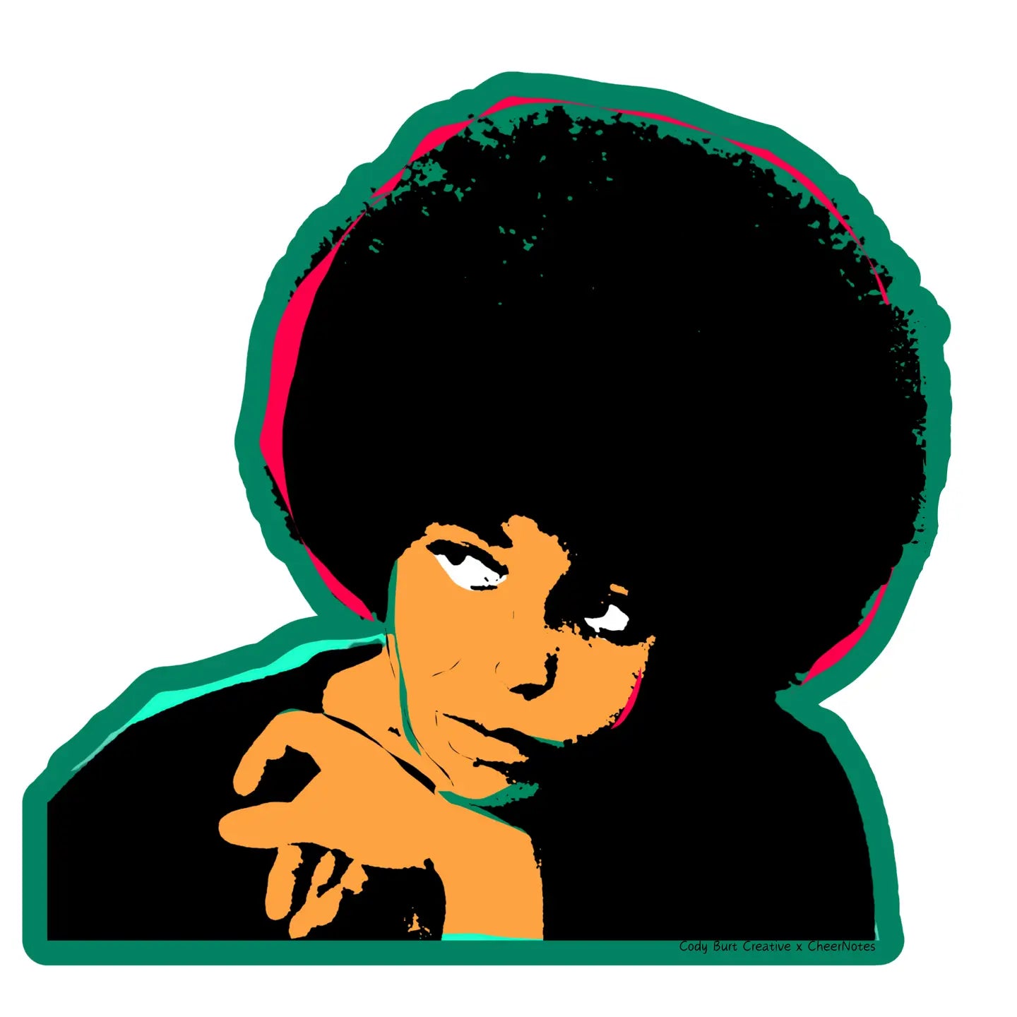 Angela Davis Black Icon Sticker