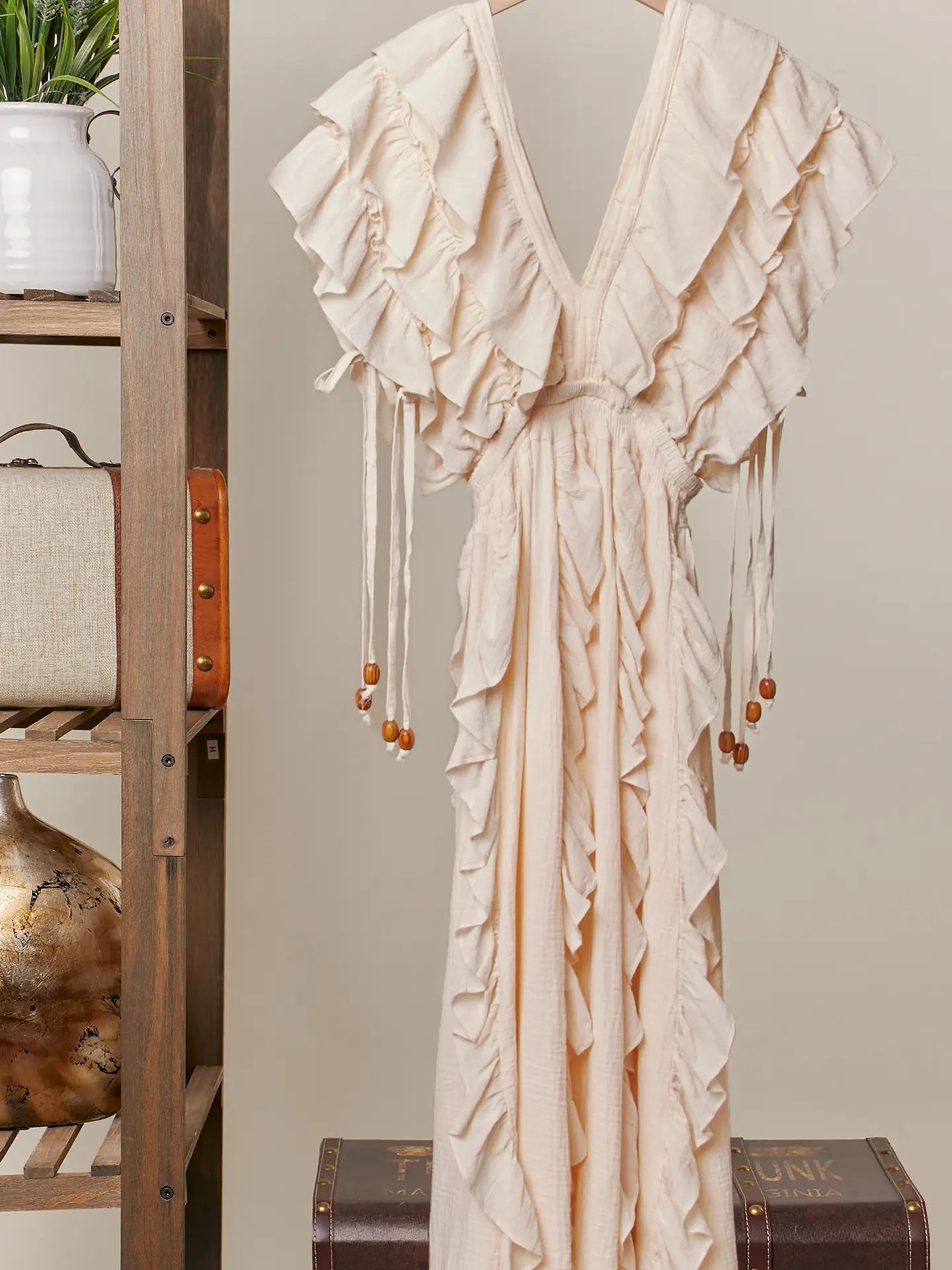 Flowy Ruffle Maxi Sleeveless Dress