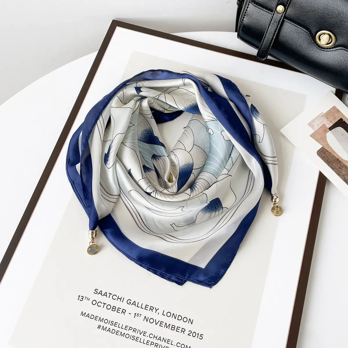 Satin Chiffon Square Scarf