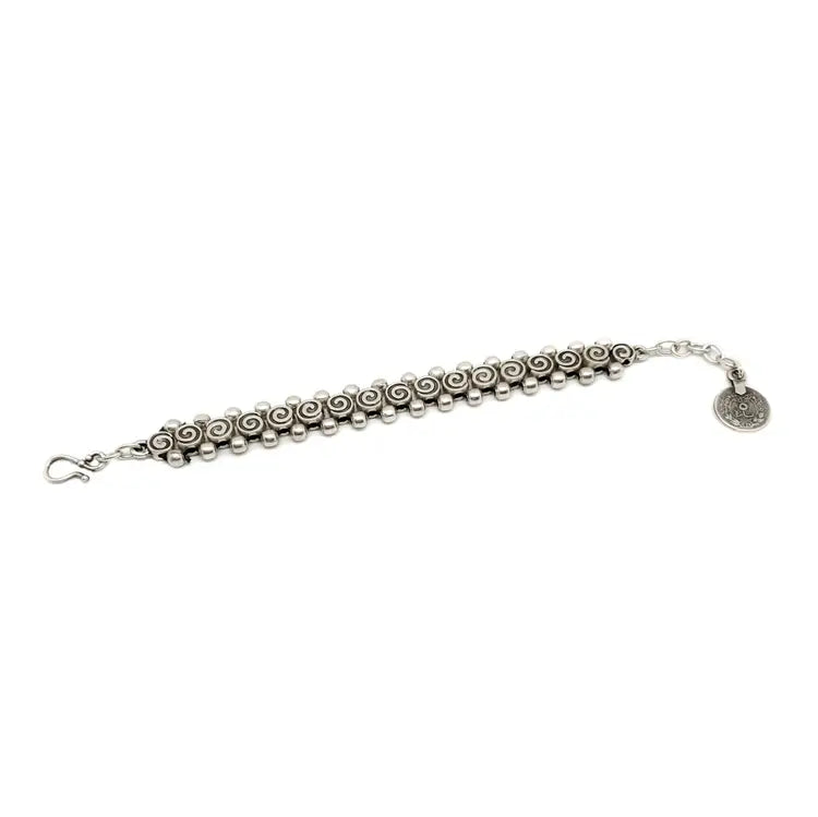 Silver Spiral Link Bracelet
