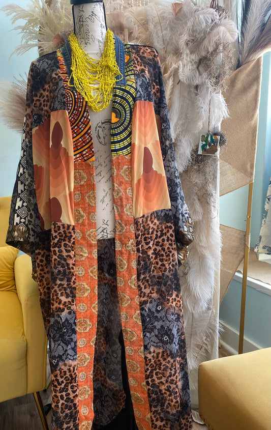 Sunset Flare Chiffon Kimono (Handmade One of a Kind)
