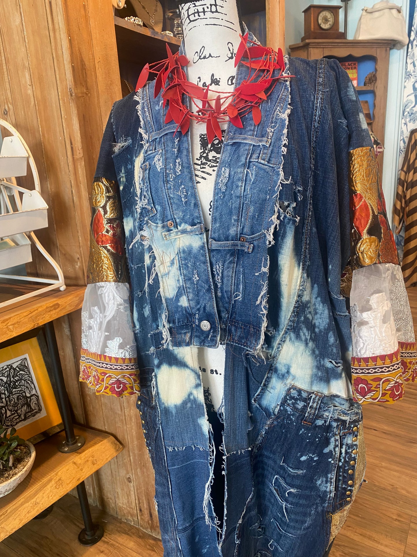 Gilded Indigo Long Denim Kimono