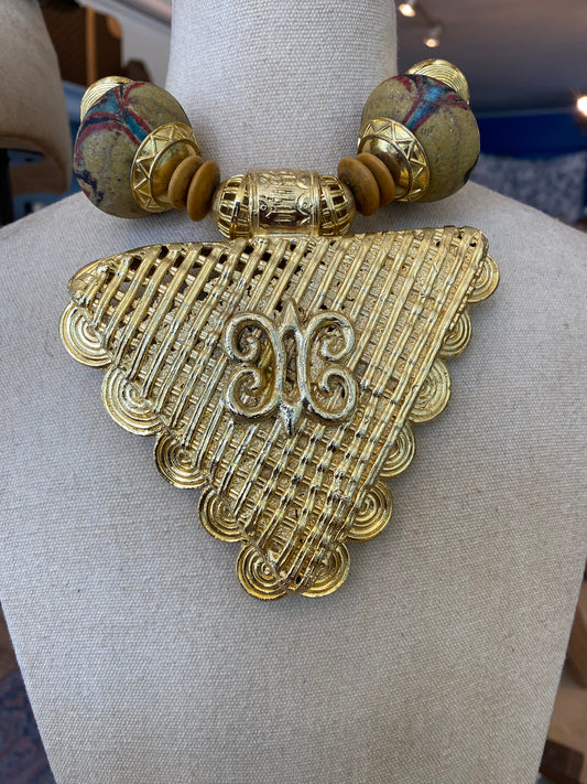 Triangular Trade Beaded Ghanaian Necklace