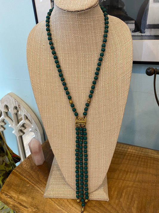 Tet 3 lines Long Beaded Necklace