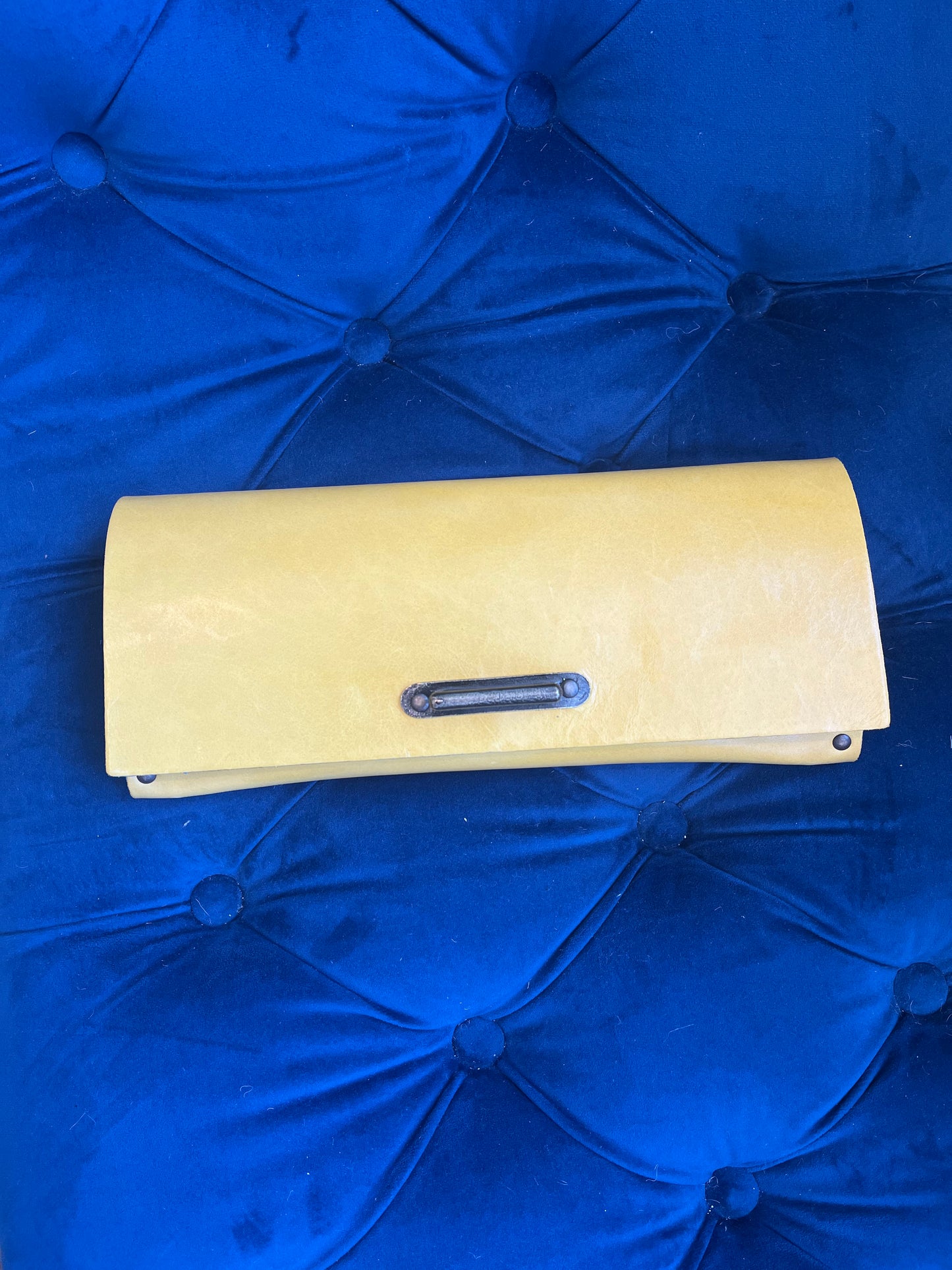 Rebel Medium Leather Clutch with Metal Bar