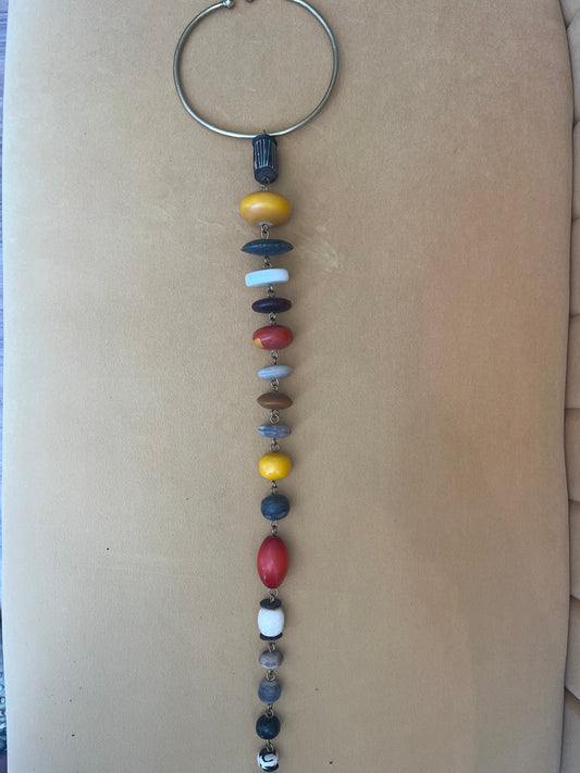 Mwangi Amber & Bone Brass Choker Necklace