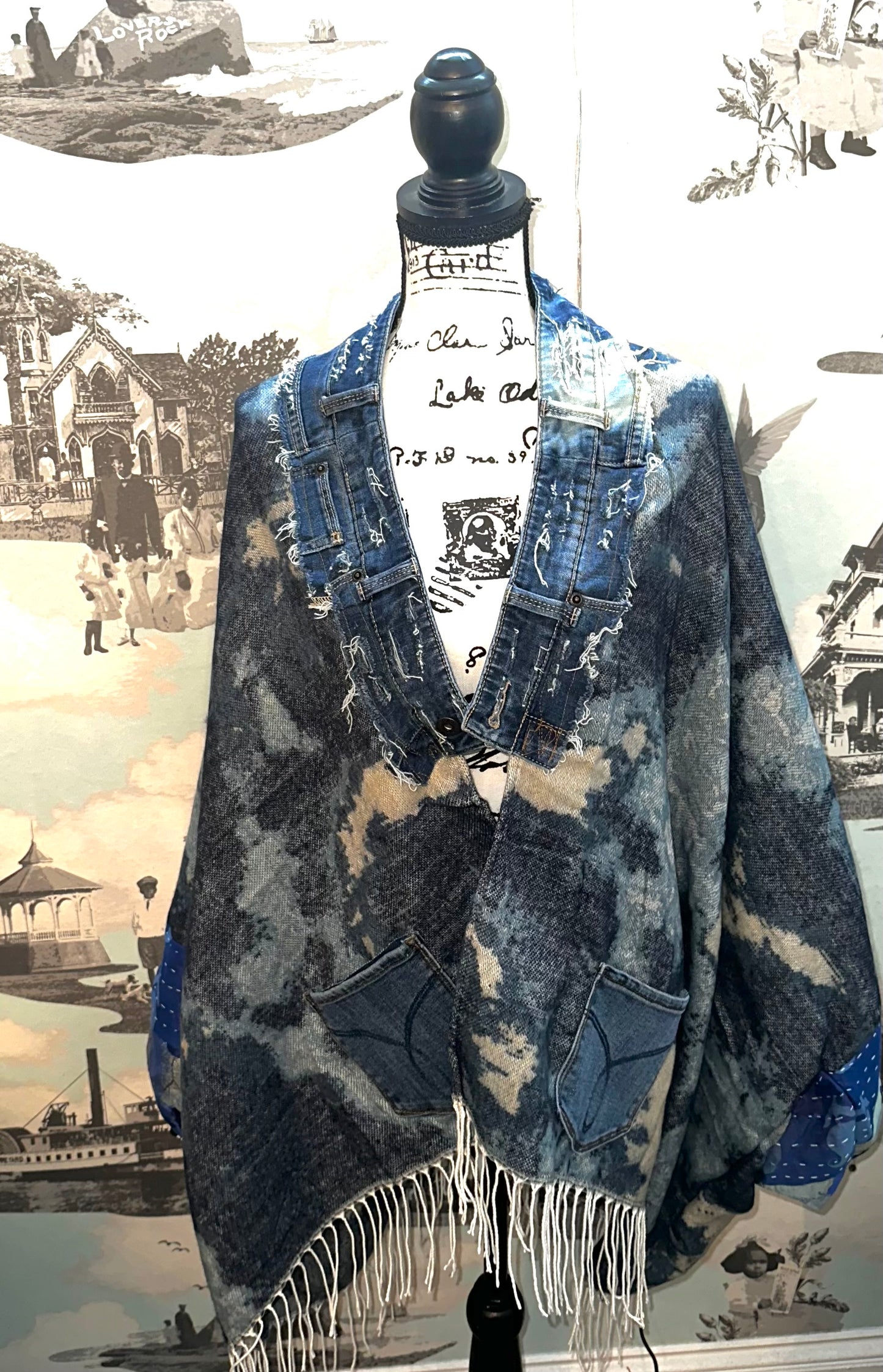 Oversize Sweater Cowgirl/Denim Collar/ Blue