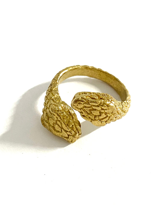 Jadun Adjustable Double Snake Head Ring