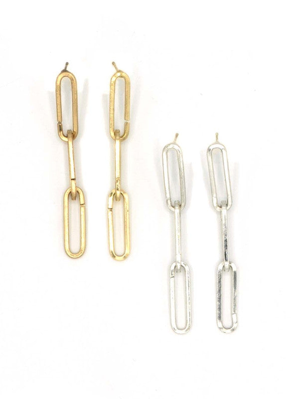Linked Up Silver Earrings