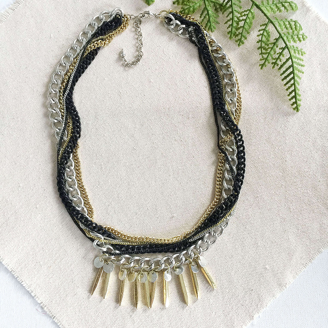 Spiked Metallic Rocker Necklace