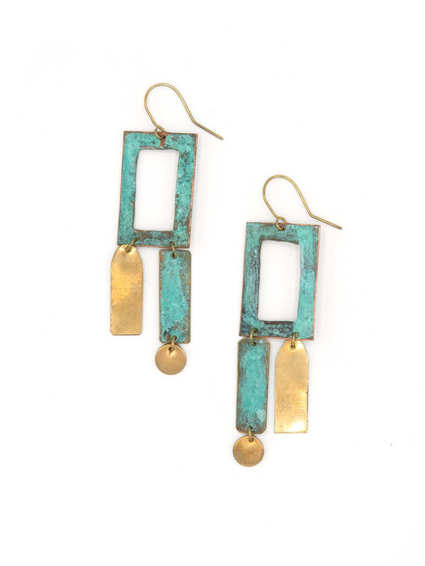 Patina Frame Artisanal Earrings