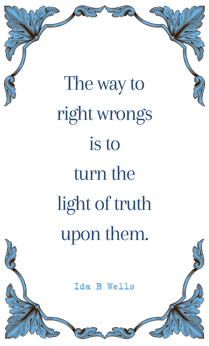 Ida B Wells "The Way to Right Wrongs" Quote Card