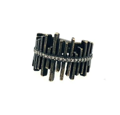 Sky Scraper Black Diamond Band Ring