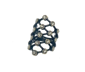 Meshed Black Diamond Ring