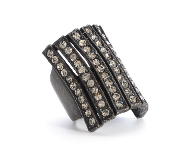 Crystal Shield Black Diamond Ring