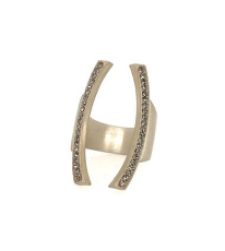 Open Curved Black Diamond Sterling Silver Ring