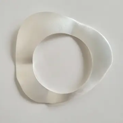 Silver Crushed Handcrafted Flat Bangle Cuff