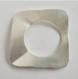 Silver Crushed Handcrafted Flat Bangle Cuff
