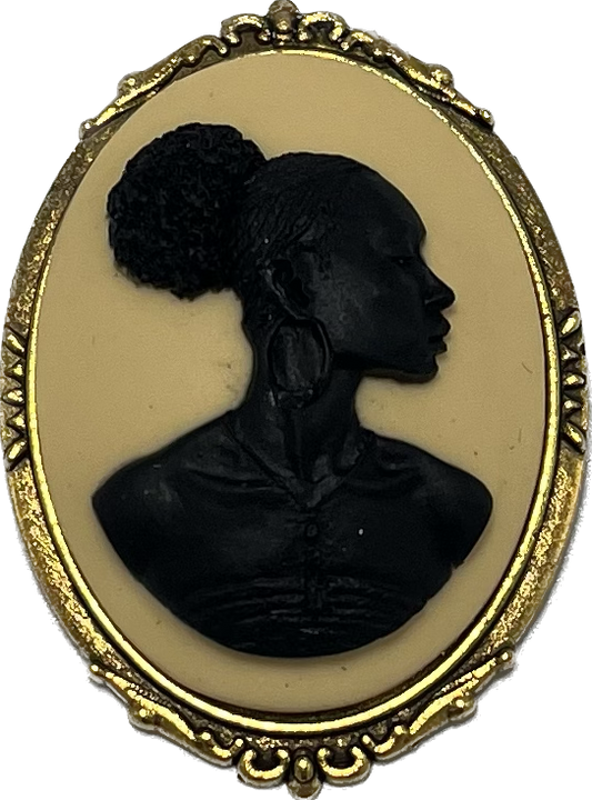 Limited Edition Black Cameo Brass Afro Puff
