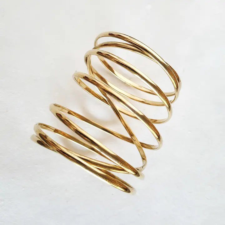 Brass Infinity Layered Expanding Bangle Bracelet