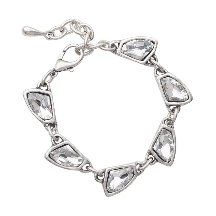 Handmade Crystal Pewter Bracelet