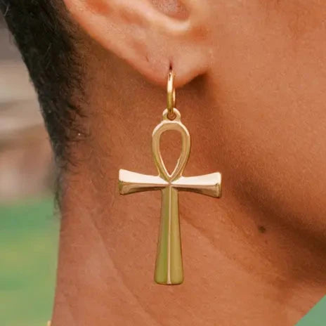 Ankh Brass Earrings