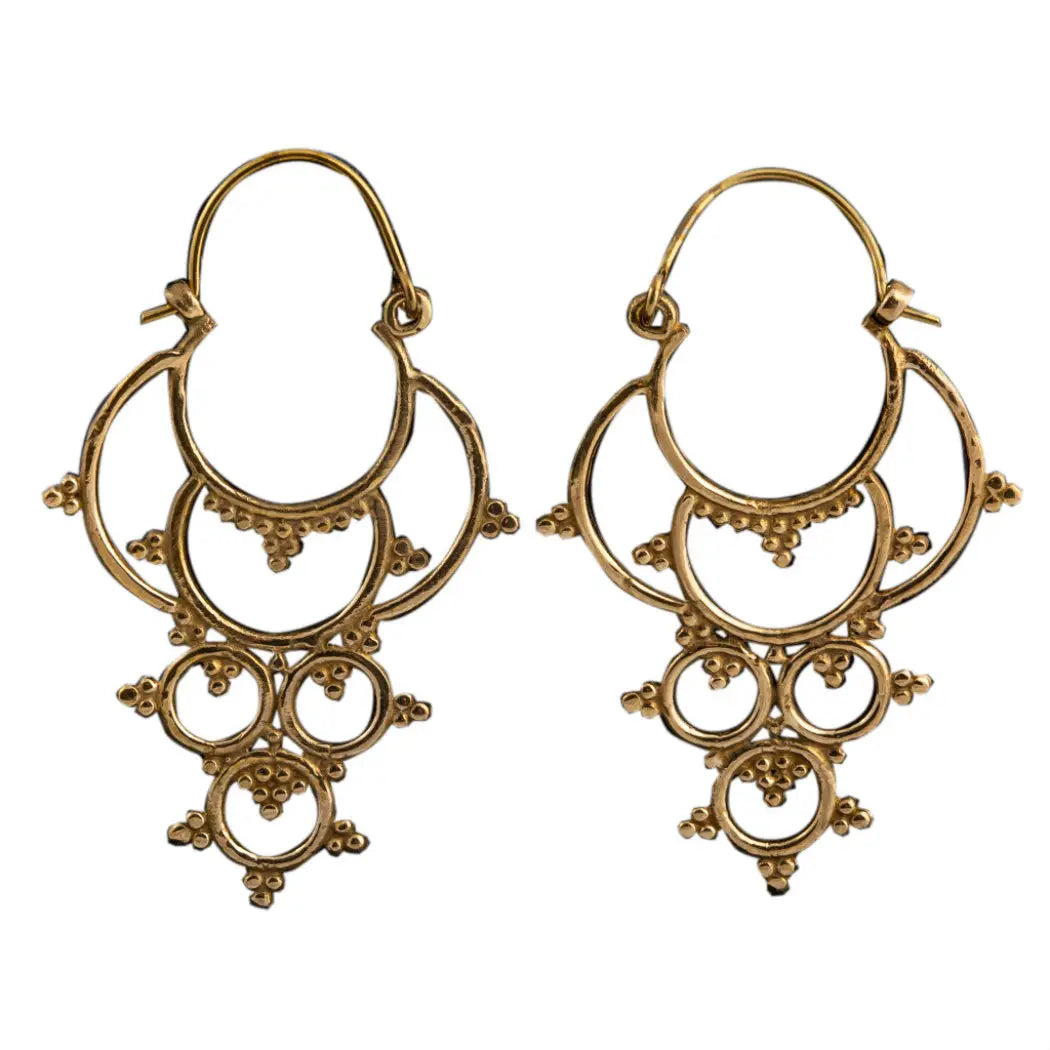 Eiffel Brass Hoop Earrings