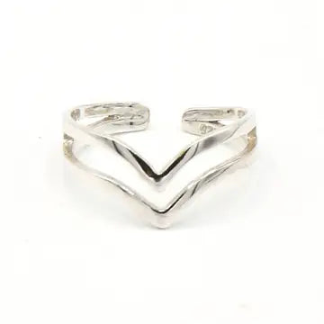 Double V Sterling Silver Ring