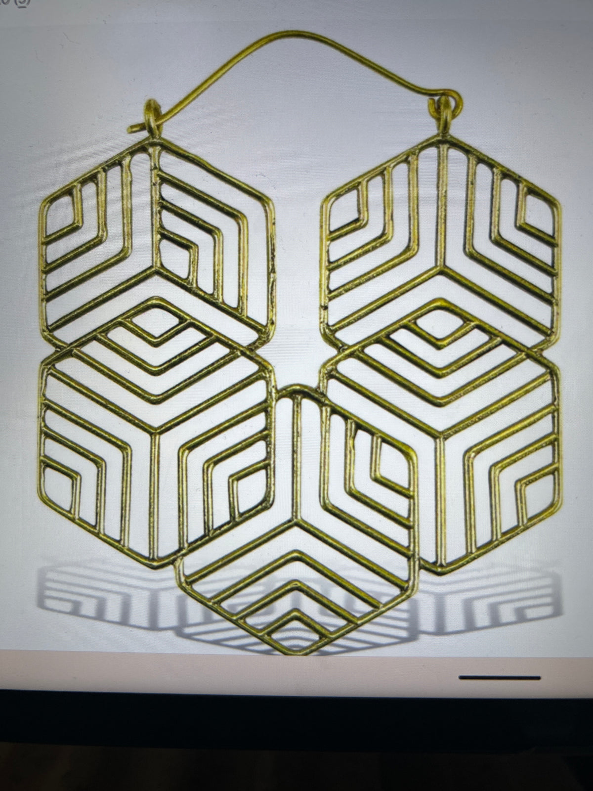 Brass Hexagon Hoops