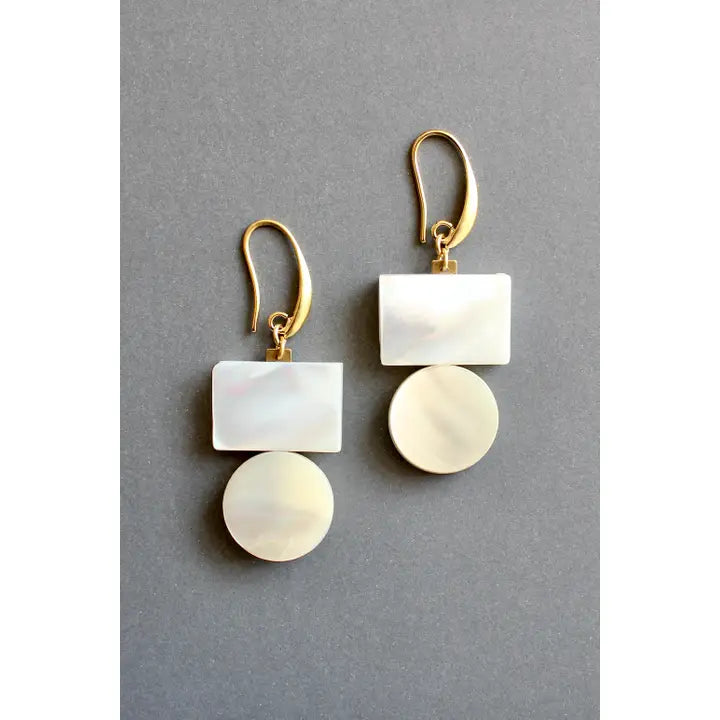 Mother-of-Pearl Geometric Earrings