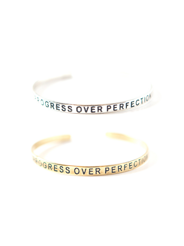 "Progress Over Perfection" Cuff