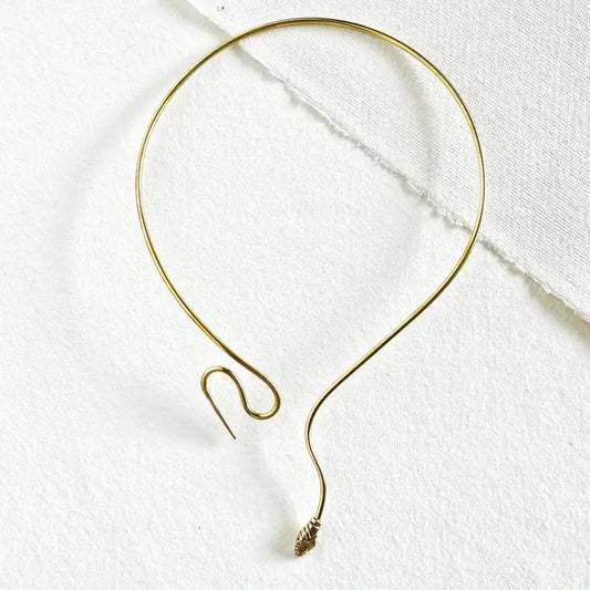 Brass Snake Serpent Collar Choker Necklace