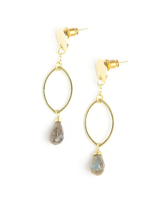 Transformation Labradorite Dangle Stud Earrings