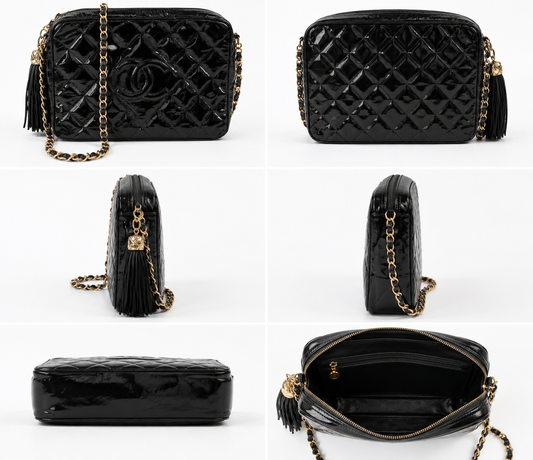 Chanel Diamond CC Tassle Camera Bag