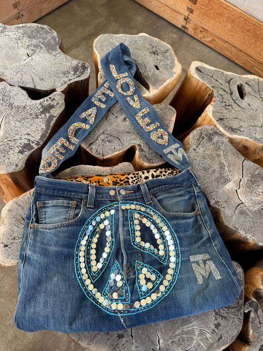 Peace and Love TM Denim Bag