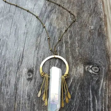Raw Quartz Crystal Necklace