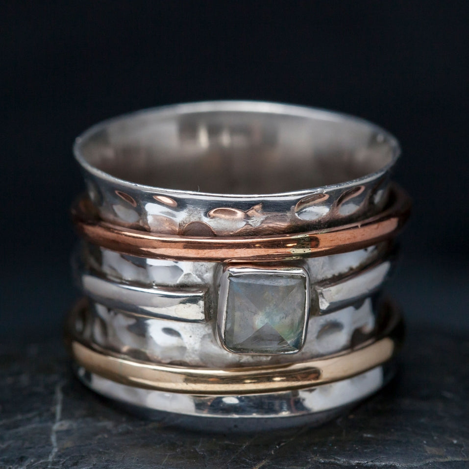 Moonstone Meditation Spinner Ring