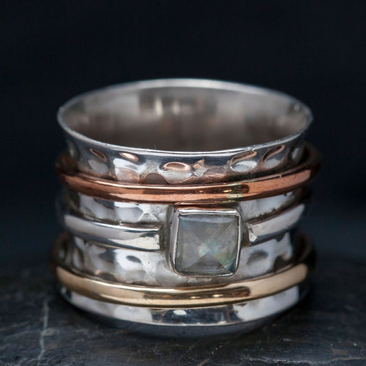 Moonstone Meditation Spinner Ring