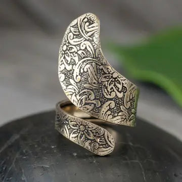 Curved Brass Wrap Ring