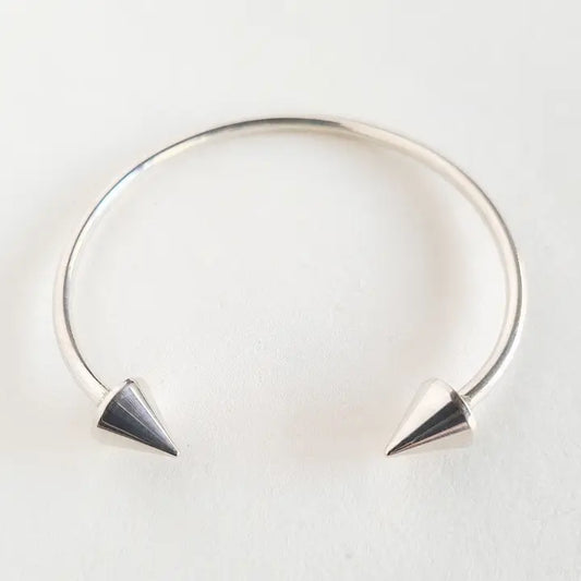 Silver Spike Bangle Cuff Bracelet