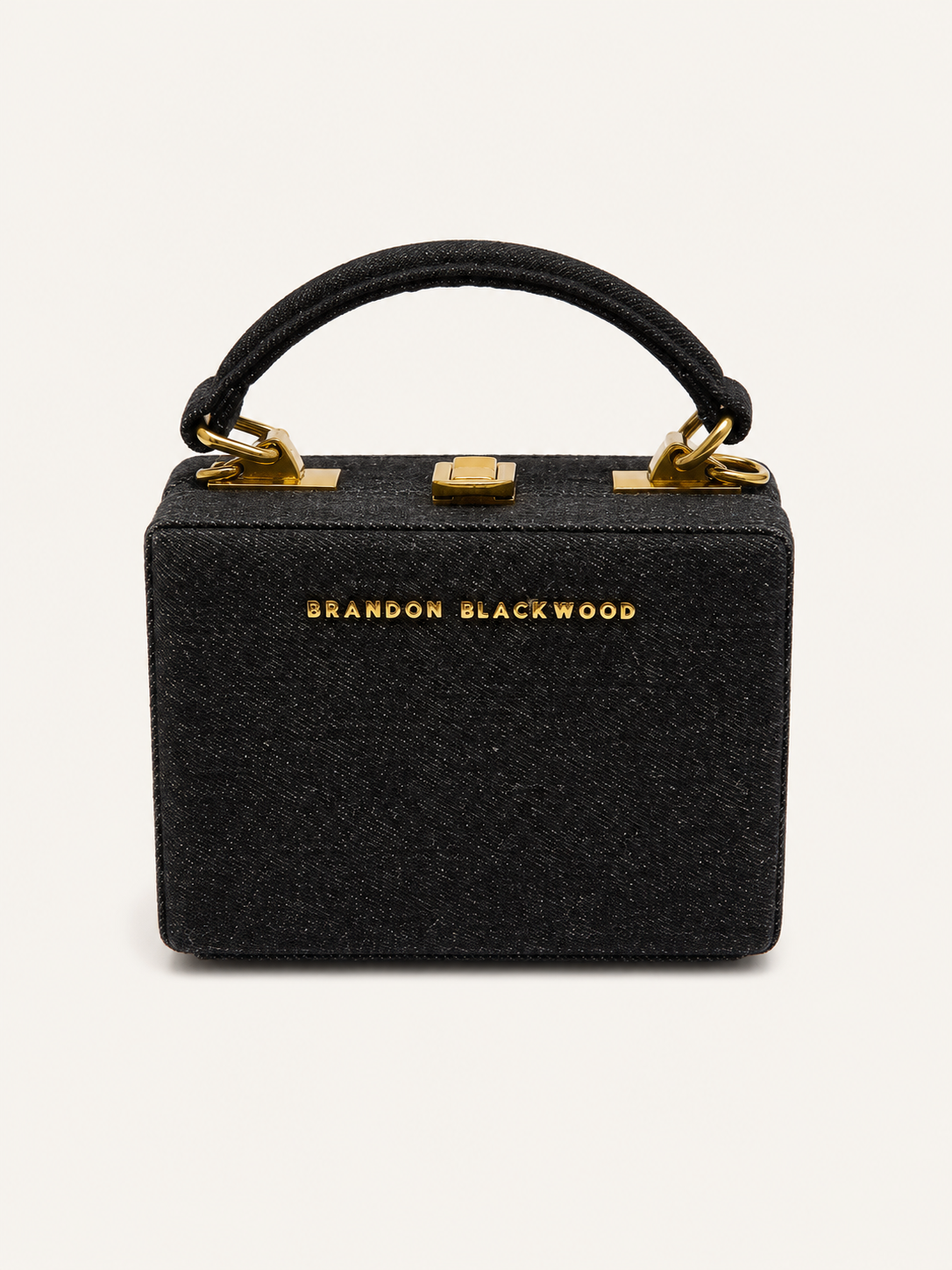 Brandon Blackwood Black Denim Crossbody Bag