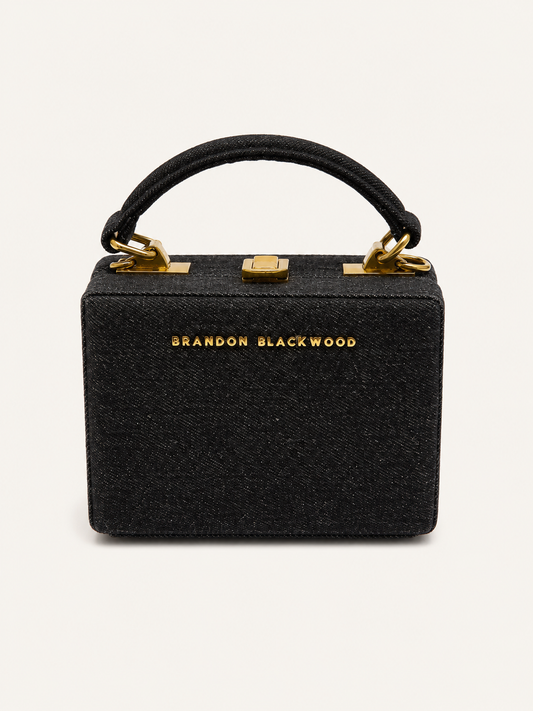 Brandon Blackwood Black Denim Crossbody Bag