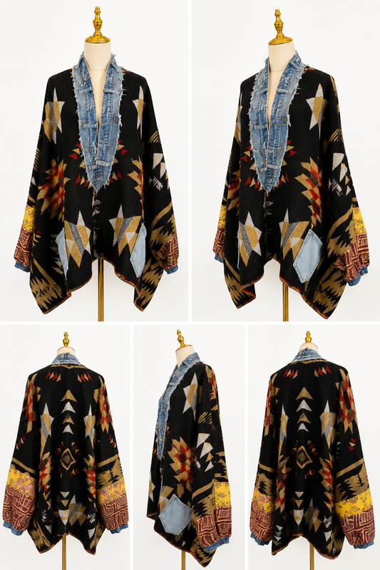 Midnight Mesa Handmade Sweater Kimono