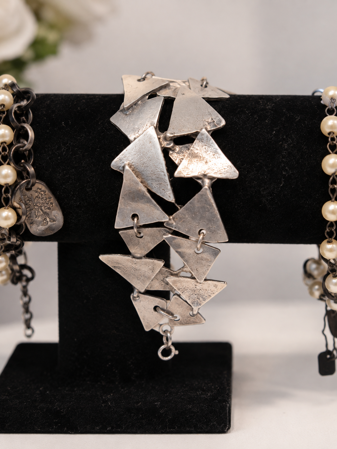 Geometric Silver Triangle Bracelet